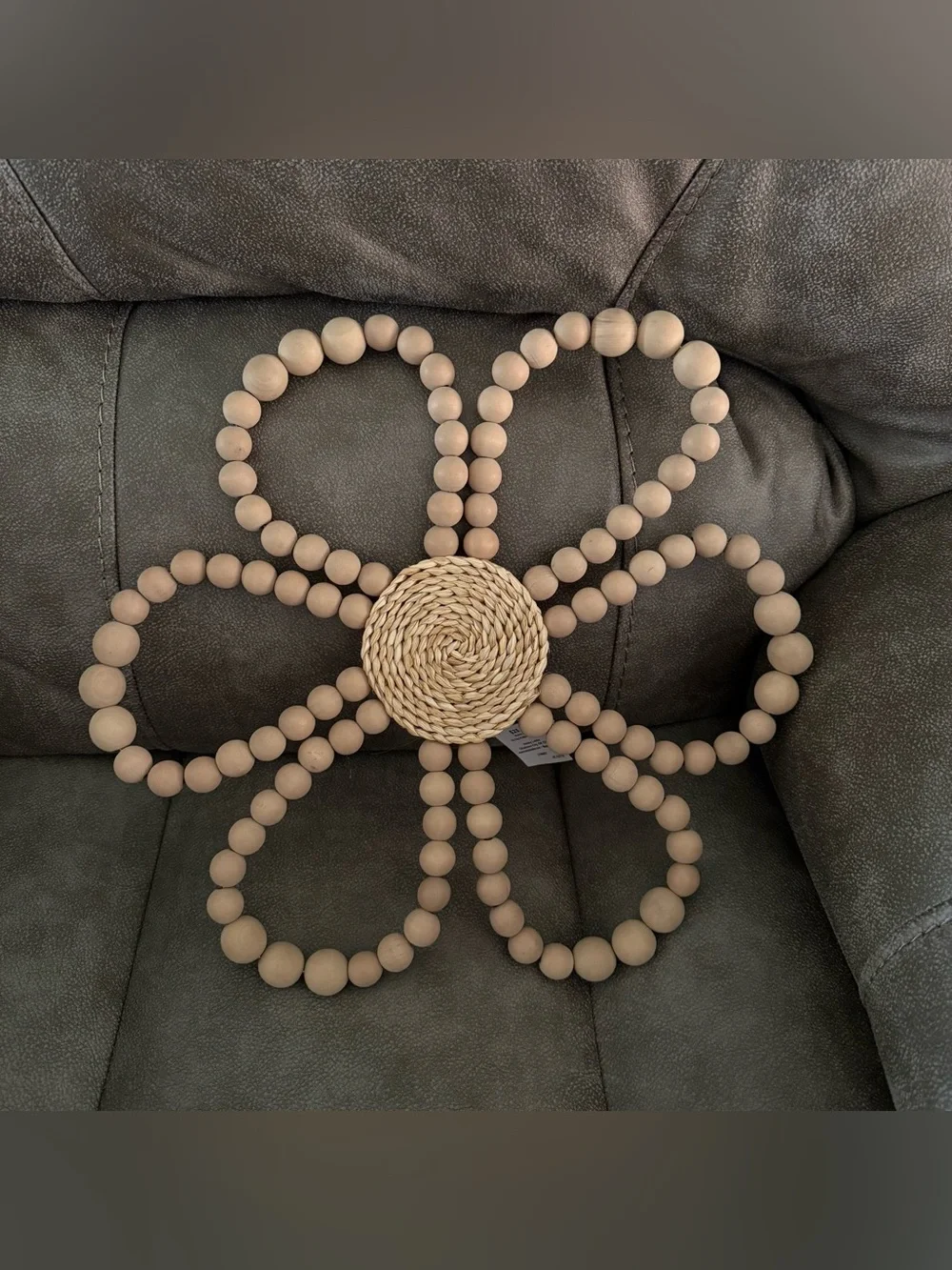 Beaded Flower Wood Wall Decor